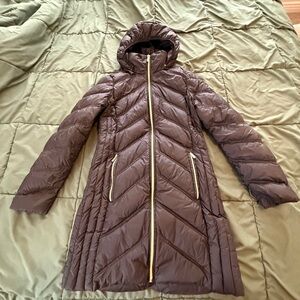 Women's Long Black Quilted Hooded Coat